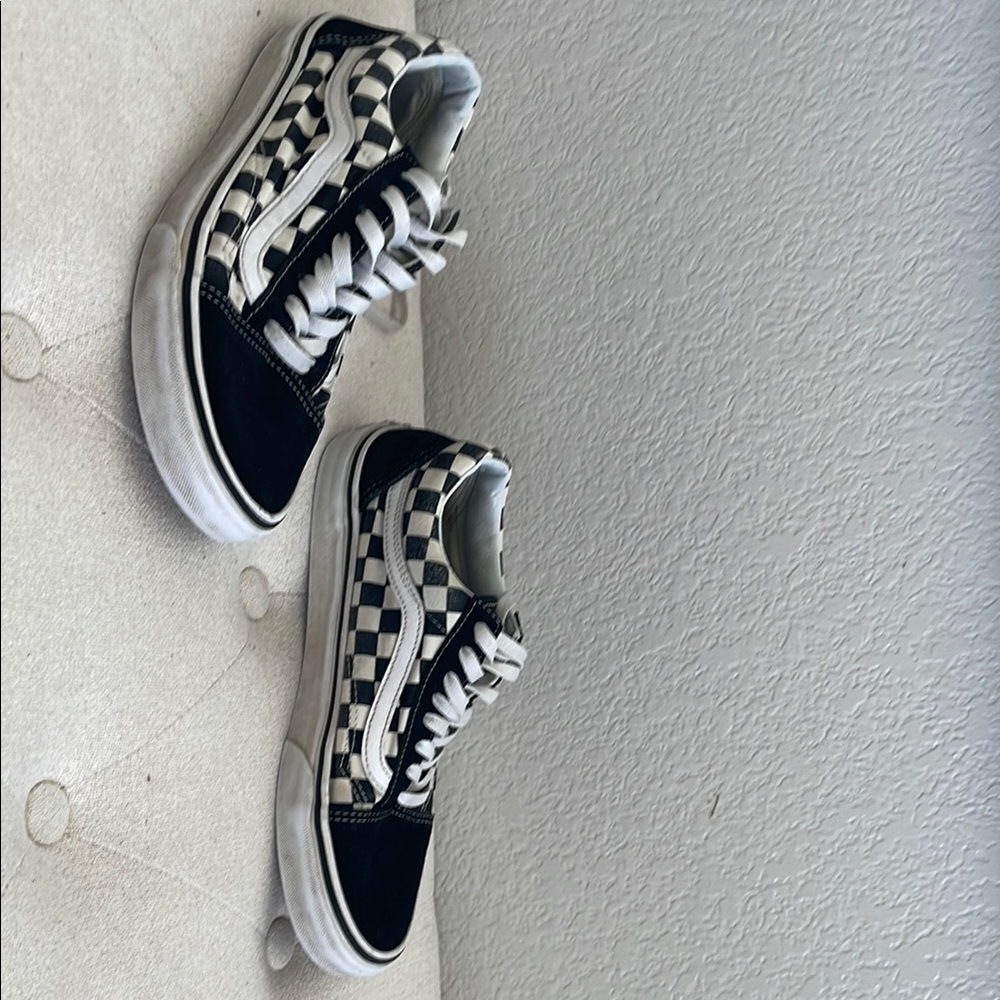 Vans Kids Checkered Black and White Sneakers